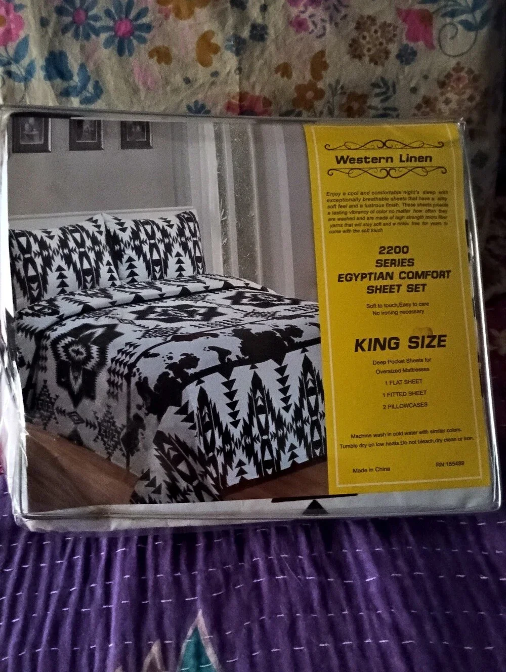 King Size Black and White Egyptian Comfort Sheet Set